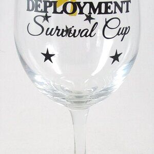 NEW Deployment Survival Cup Over Sized Clear Wine Glass, Deployment Gift!